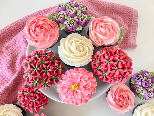 Floral Cupcake Box of 4- Regular Size